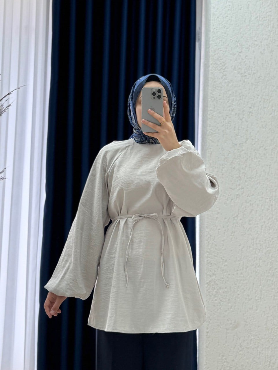 Zenita Reglan Kol Tunik-BN4175 Taş