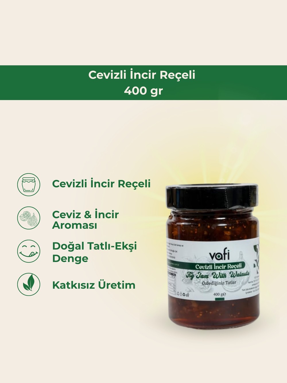 Vafi Cevizli İncir Reçeli 400 gr