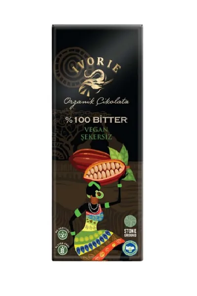 Ivorie Organik %80 Biter Portakallı Çikolata 40 grIvorie