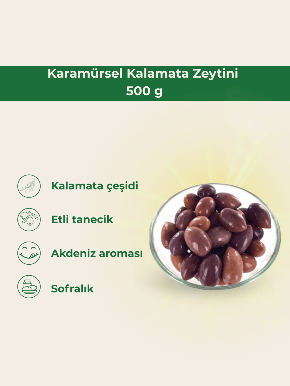 Karamürsel Kalamata Zeytini  1 KİLOGRAM