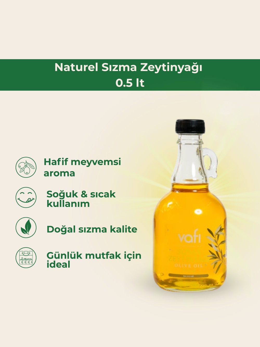 Vafi Naturel Sızma Zeytinyağı 0.5 lt