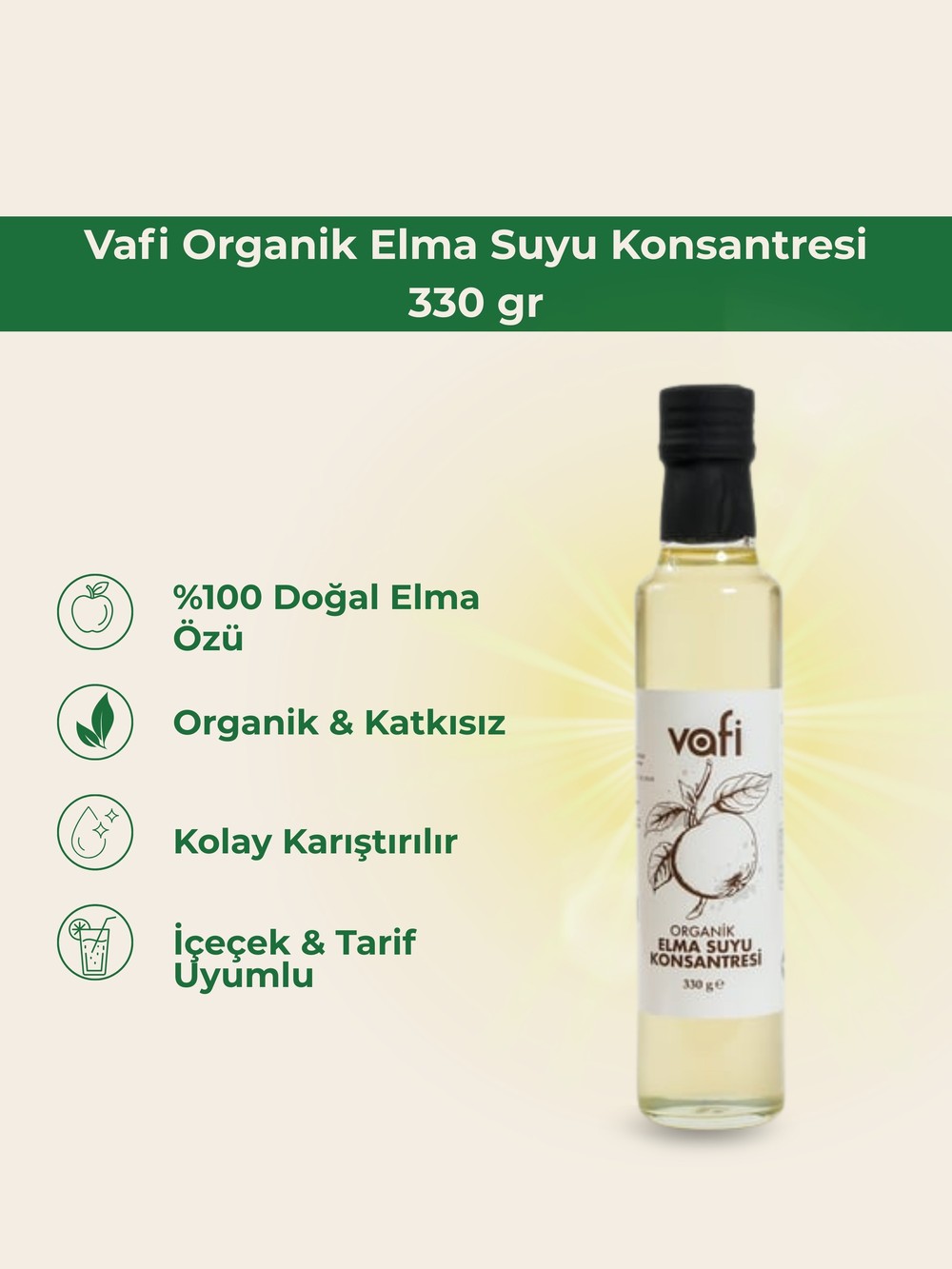 Organik Elma Suyu Konsantresi 330 gr
