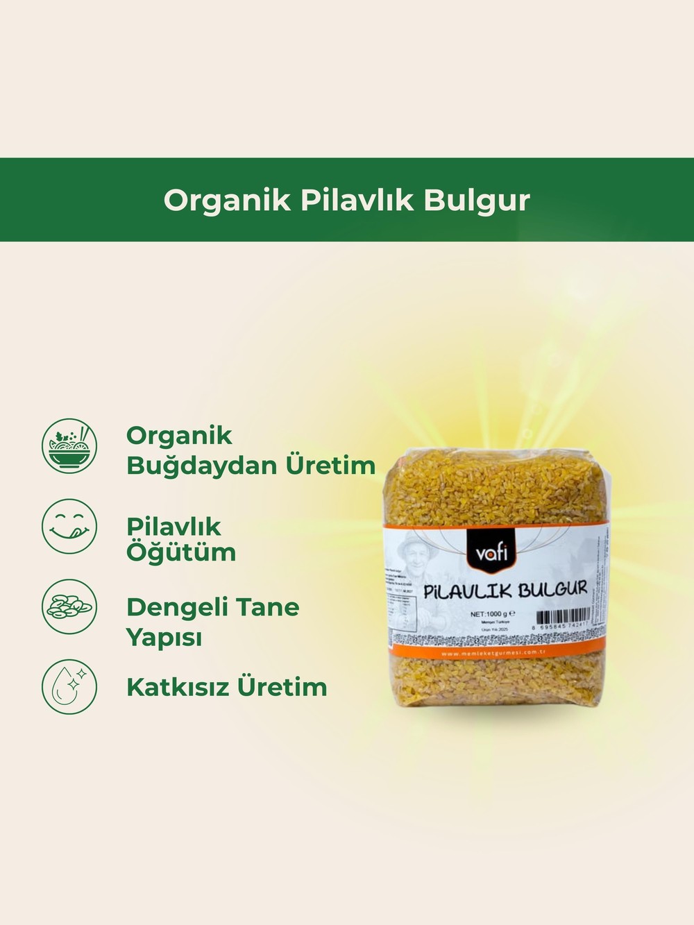 Organik Pilavlık Bulgur 500 gr MG