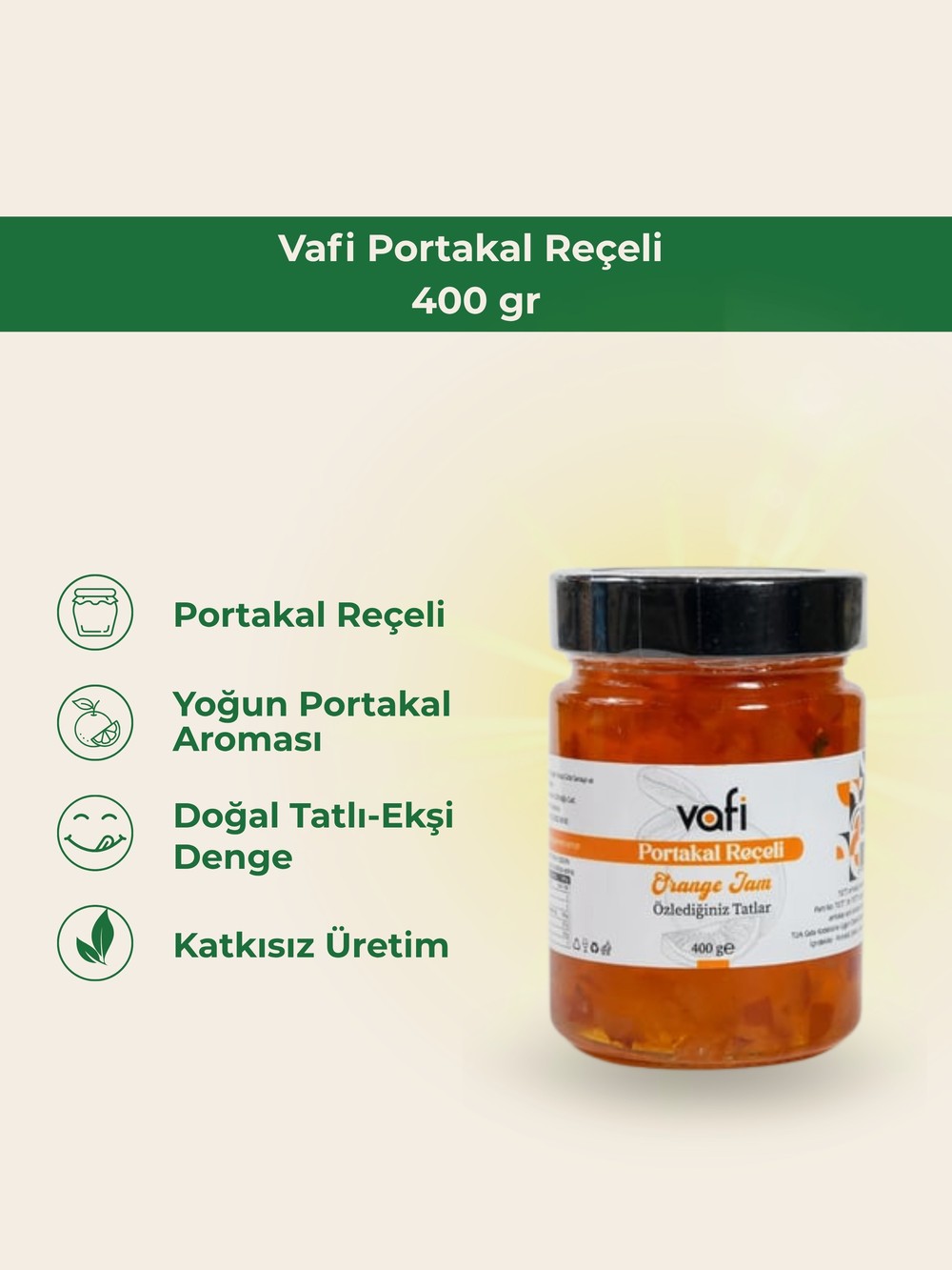 Vafi Portakal Reçeli 400 gr MG