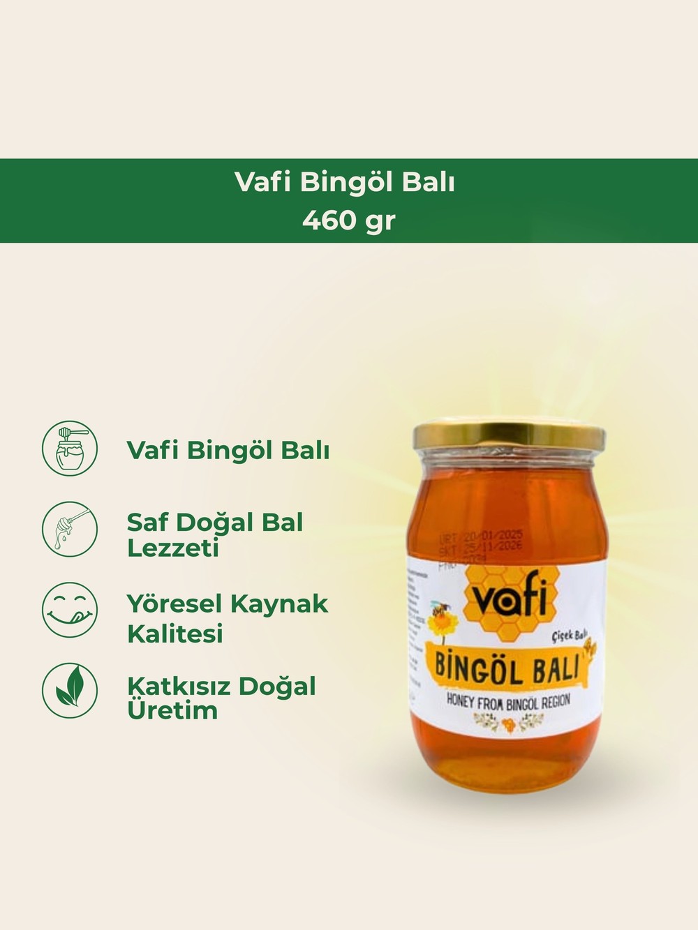 Vafi Bingöl Balı 460 gr