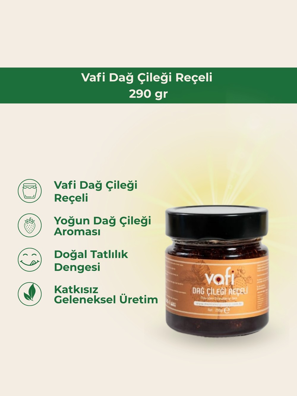 Vafi Dağ Çileği Reçeli 290 gr