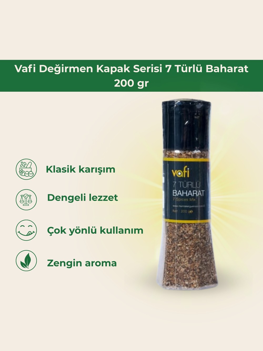 Vafi Değirmen Kapak Serisi 7 Türlü Baharat 200 gr