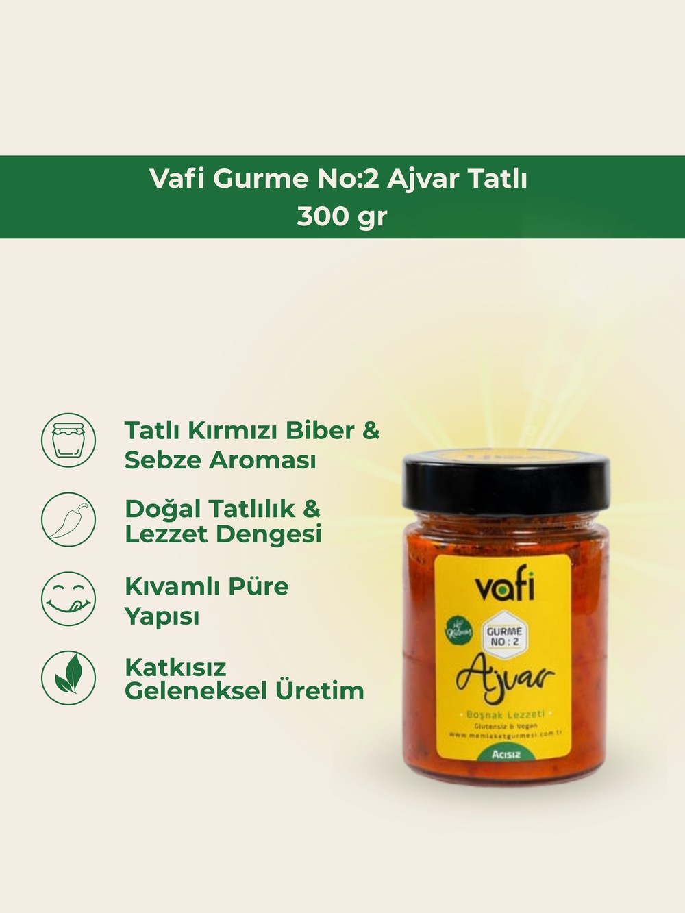 Vafi Gurme No:2 Ajvar Tatlı 300 gr 1 ADET