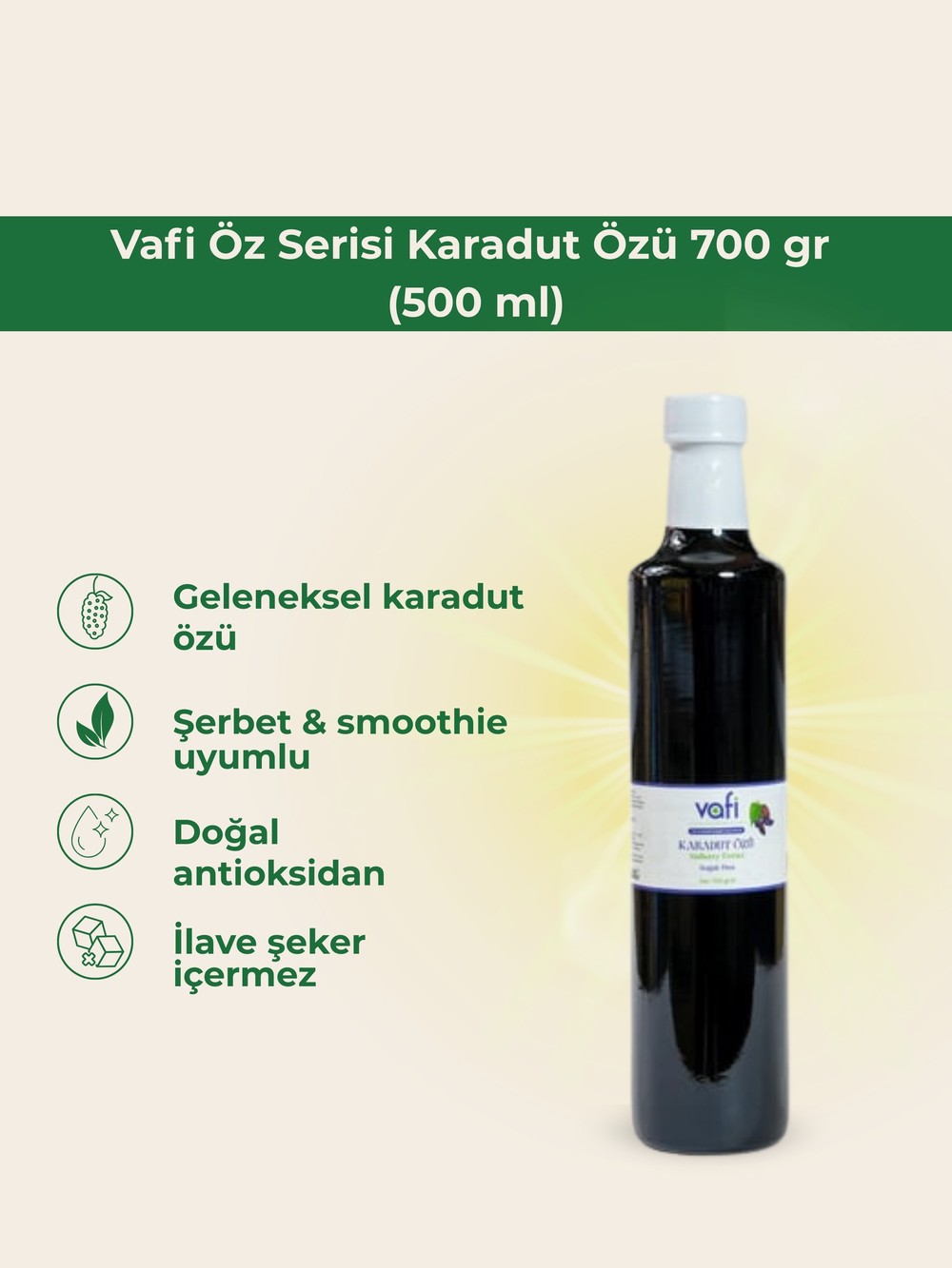 Vafi Öz Serisi Karadut Özü 700 gr (500 ml)