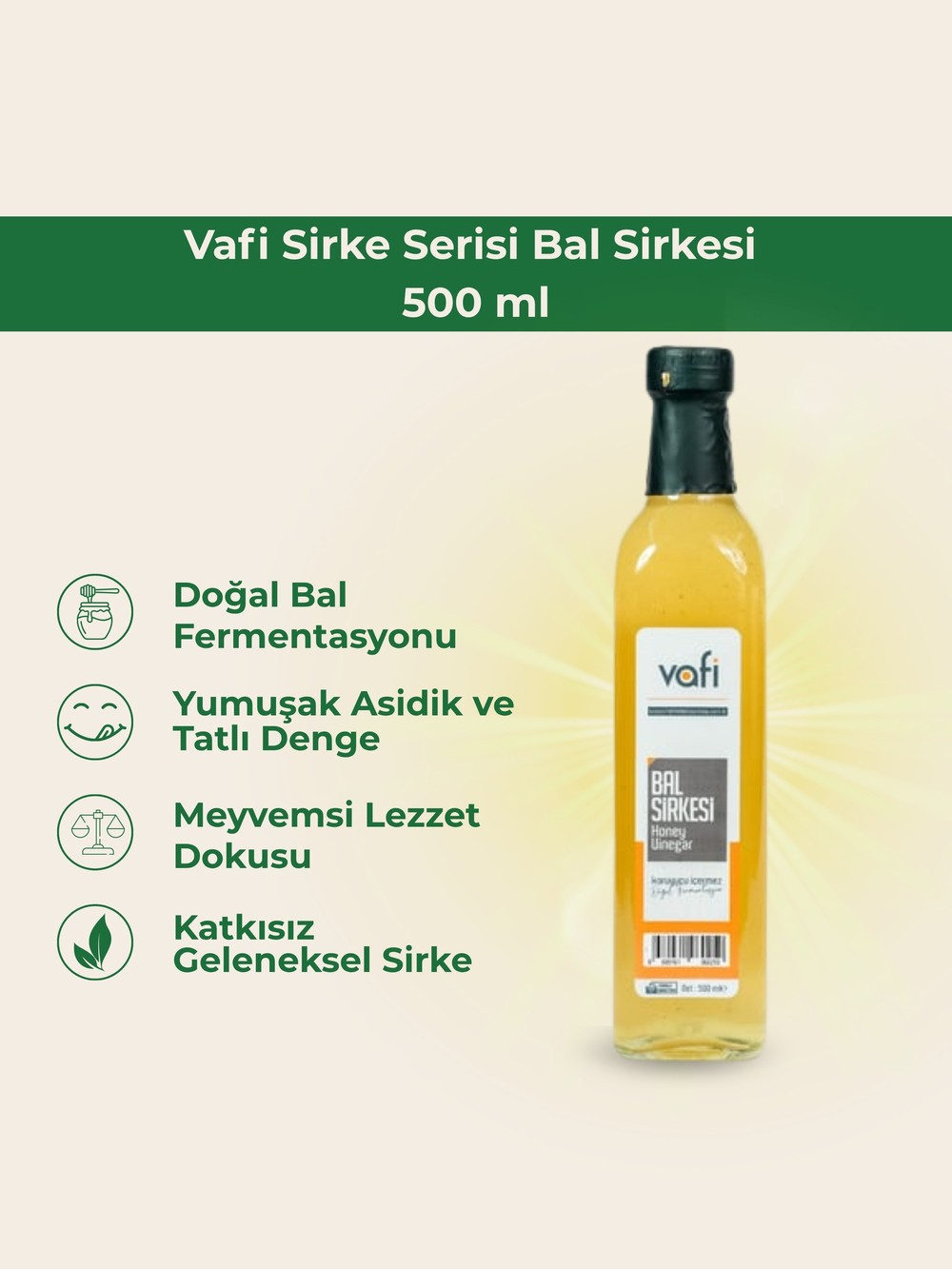 Vafi Sirke Serisi Bal Sirkesi 500 ml 1 ADET