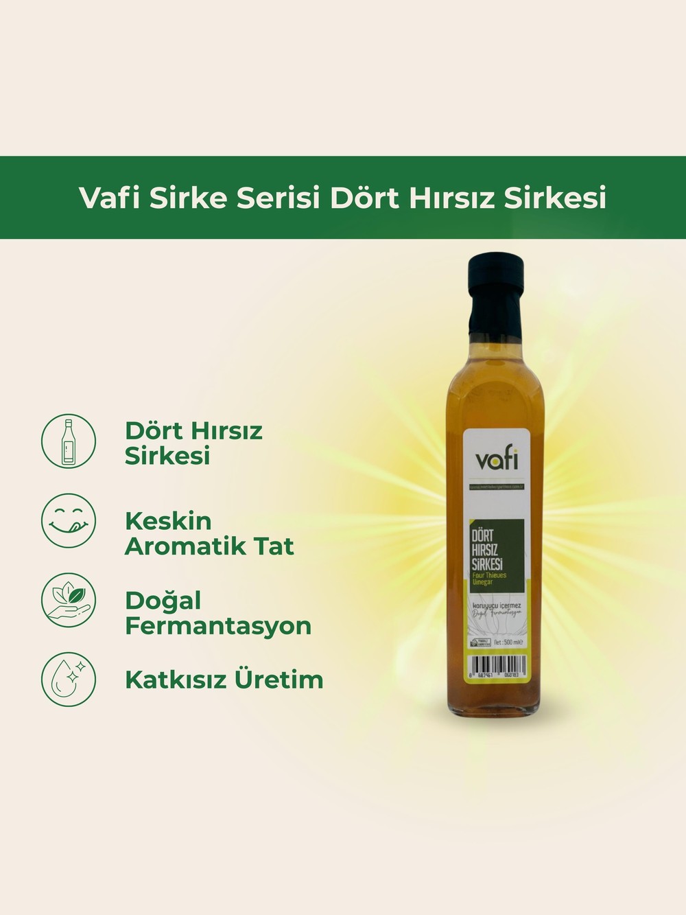 Vafi Sirke Serisi Dört Hırsız Sirkesi 500 ml 1 ADET