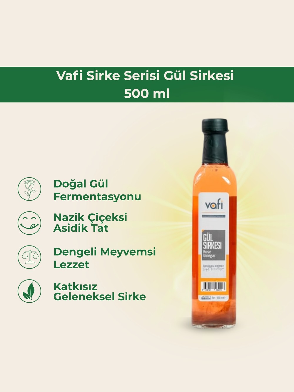 Vafi Sirke Serisi Gül Sirkesi 500 ml 1 ADET