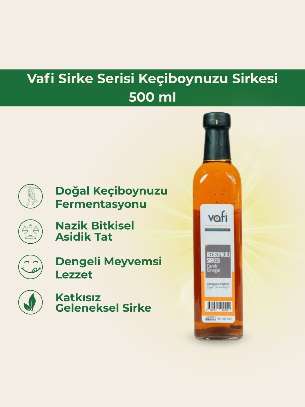 Vafi Sirke Serisi Keçiboynuzu Sirkesi 500 ml
