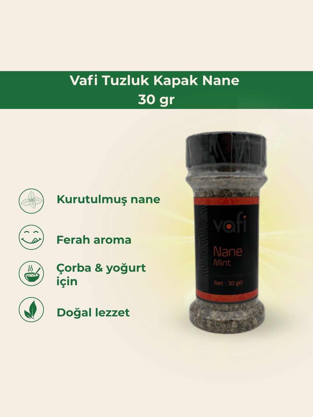 Vafi Tuzluk Kapak Nane 30 gr