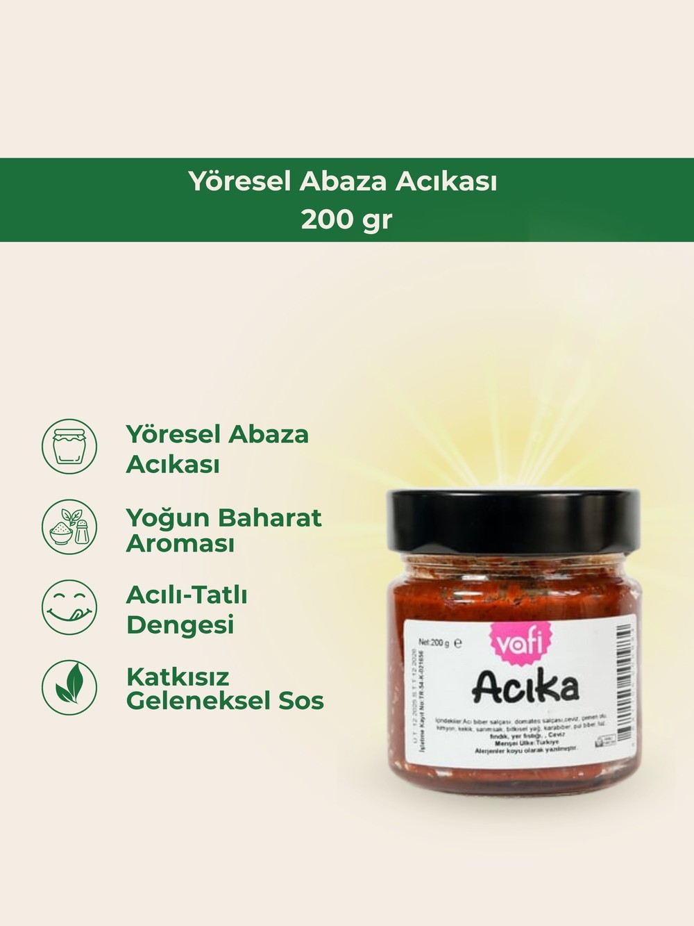 Yöresel Abaza Acıkası 200 gr