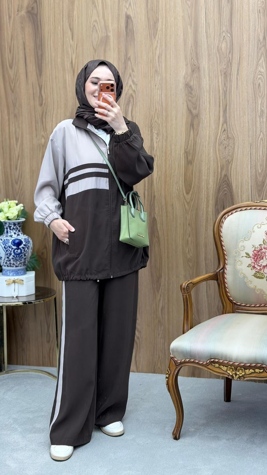 Gina Kolu Latikli İki Renkli Takım