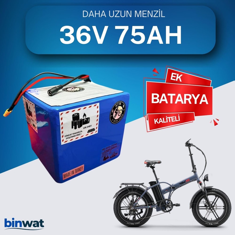 36V 75 Ah Ek Batarya - Yüksek Performanslı Elektrikli Bisiklet Bataryası