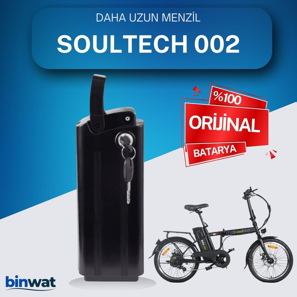 SOULTECH 002 36 Volt Batarya Orjinal Yedek Akü - Elektrikli Bisiklet PiliSOULTECH 002 36 Volt Batarya Orijinal-Yedek Akü - Elektrikli Bisiklet BataryasıLityum İyon 36 Volt Orijinal Bataryalar