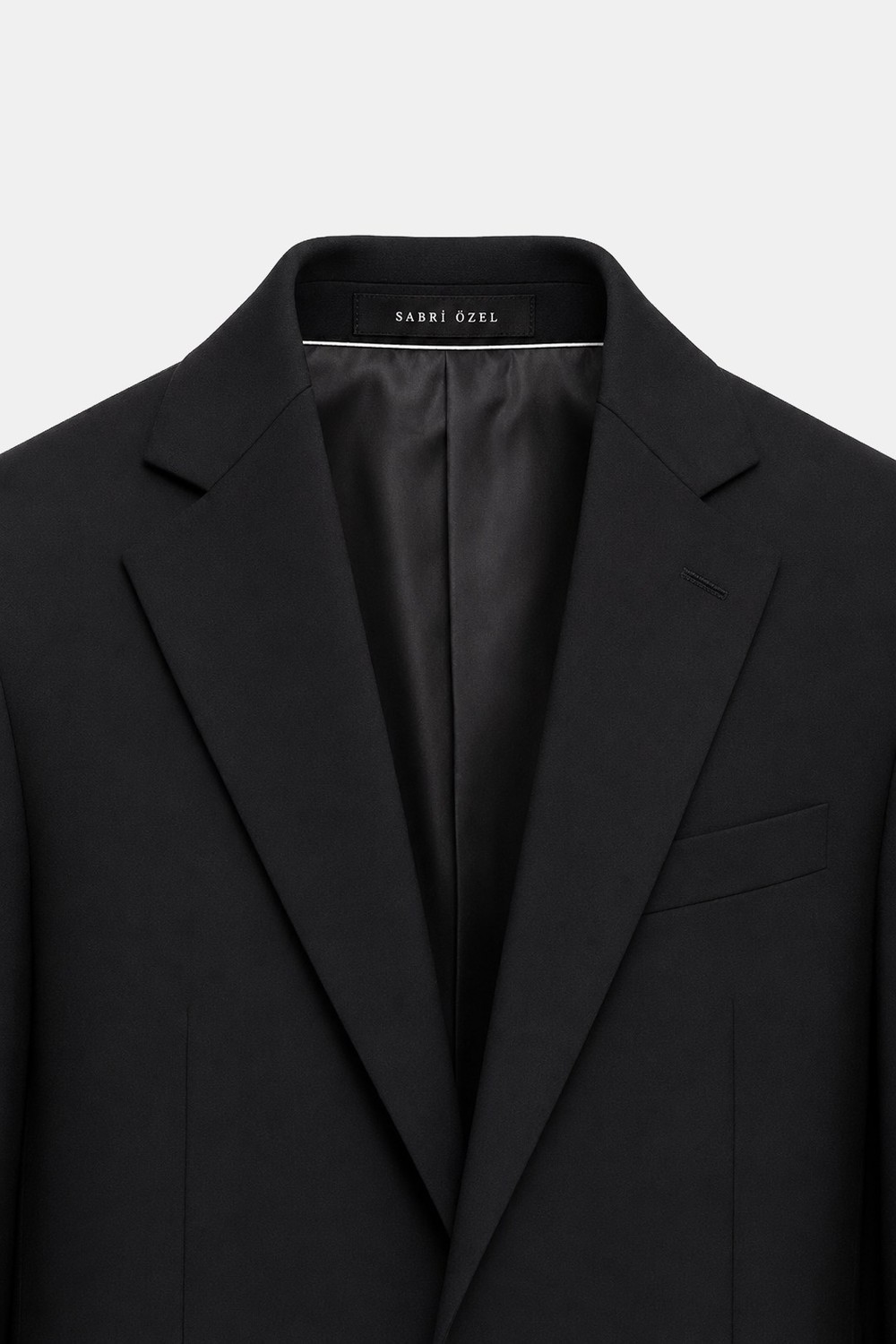 4 Drop Erkek Siyah Dar Kesim Slim Fit Viskon Mono Yaka Takım Elbise