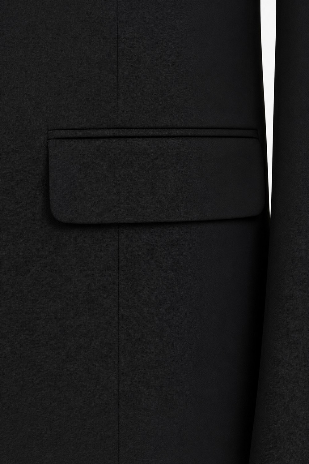 4 Drop Erkek Siyah Dar Kesim Slim Fit Viskon Mono Yaka Takım Elbise