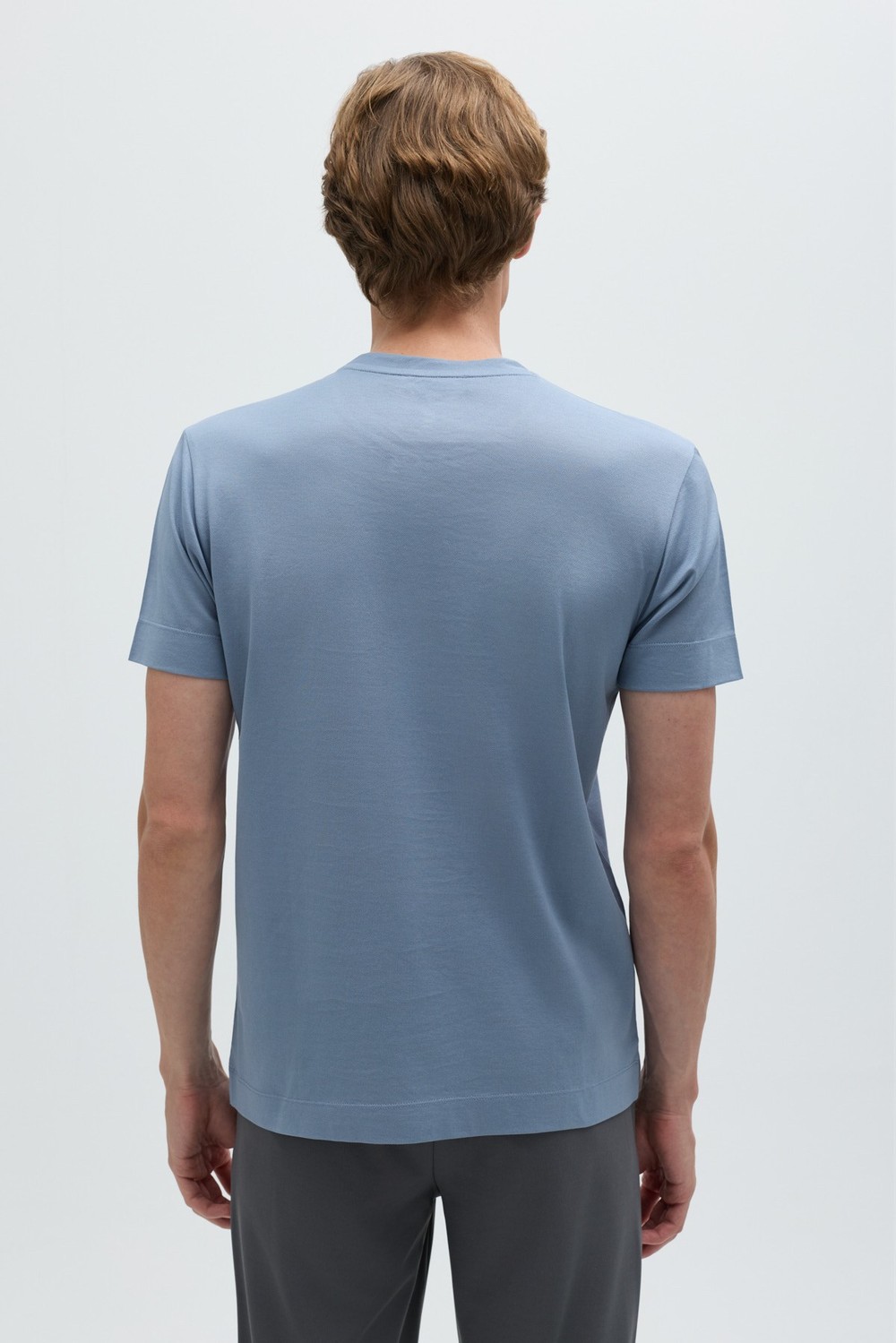 Açık İndigo SUPERFINE MERSERIZE COTTON T-SHIRT