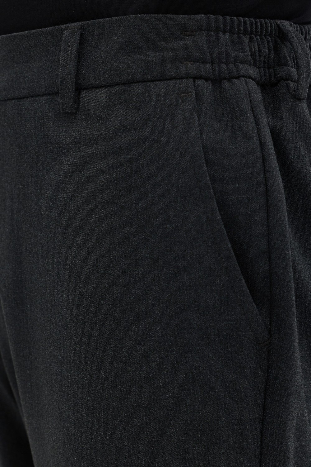 Antrasit Yanı Lastikli Köprülü Kemerli Slim Fit Jogger Pantolon