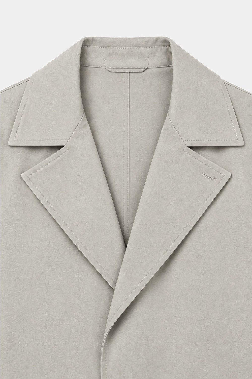 Bej Oversize Pamuklu Yan Cepli Mono Yaka Trençkot