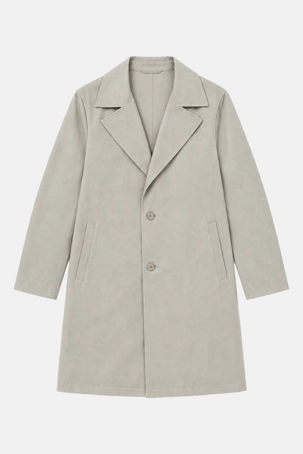 Bej Oversize Pamuklu Yan Cepli Mono Yaka Trençkot