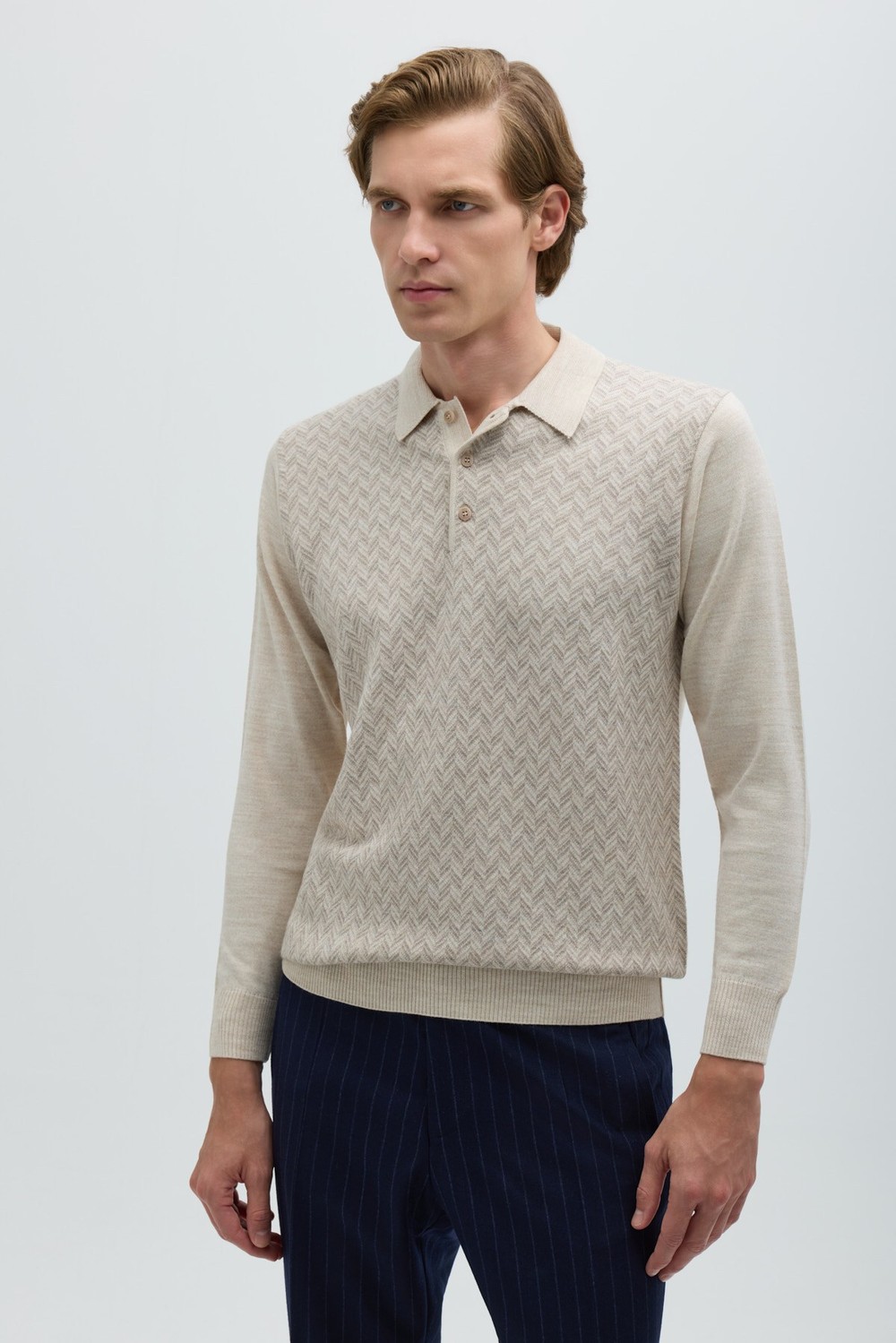 Bej Polo Yaka Triko