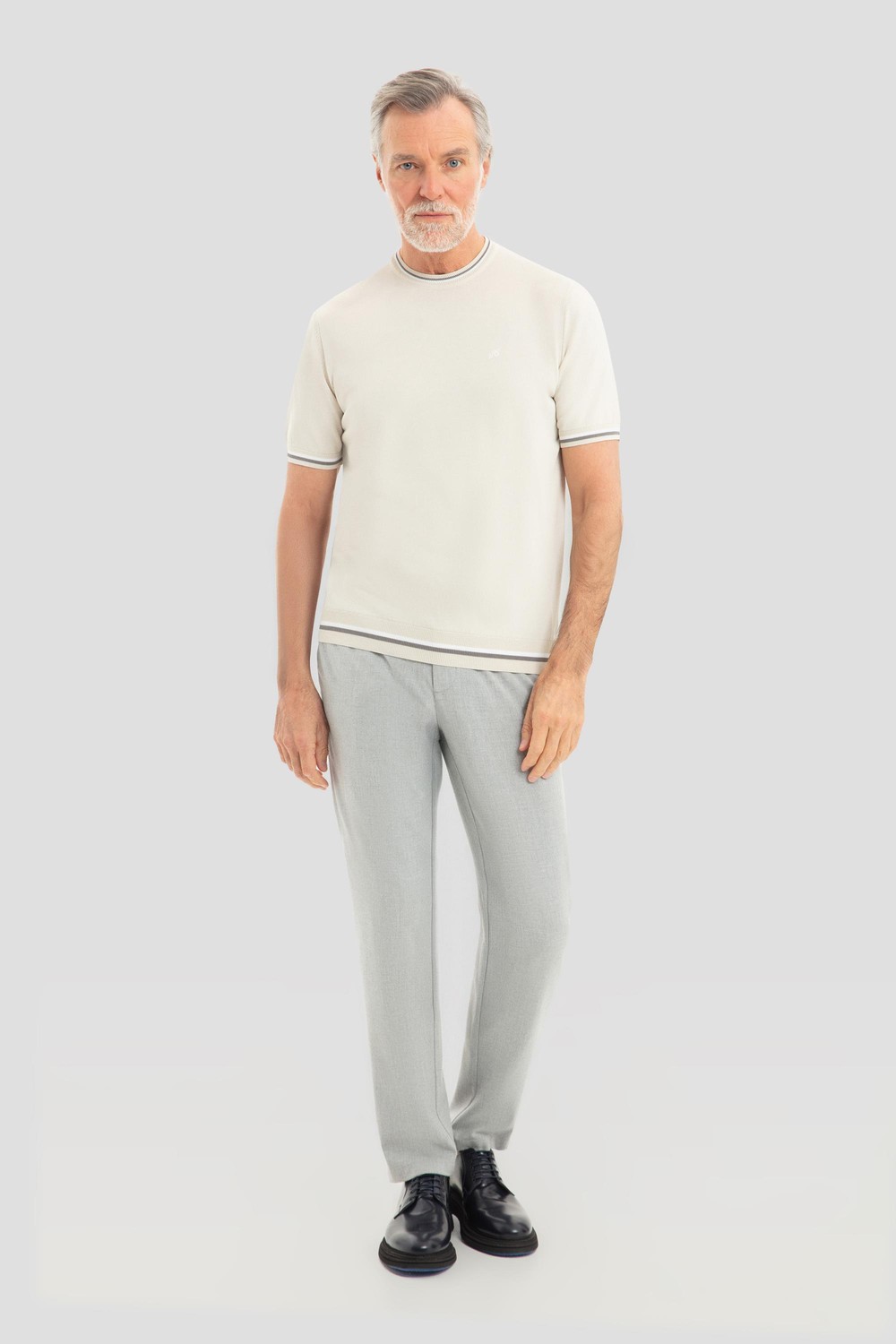 Bej Regular Fit Bisiklet Yaka Triko T-Shirt