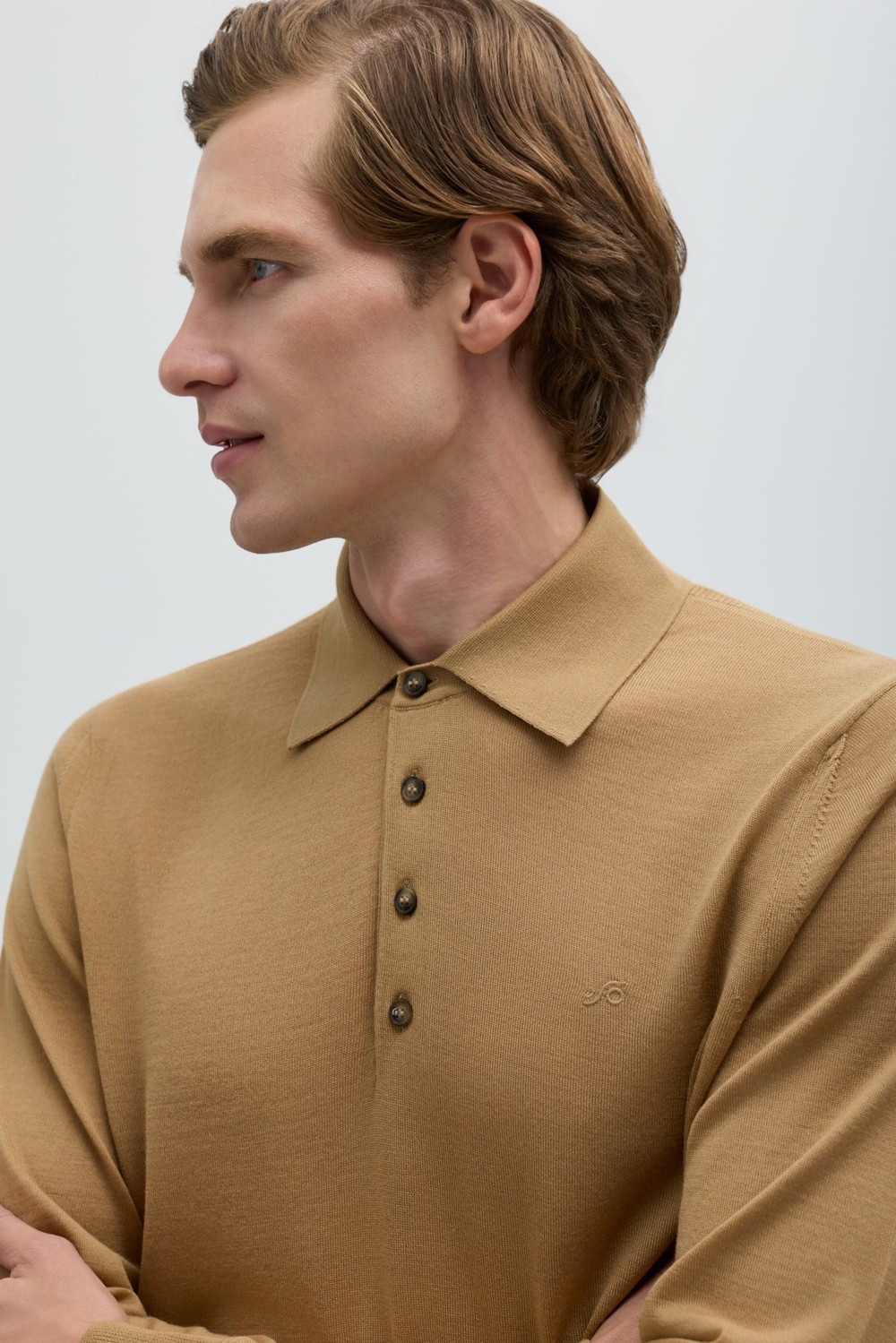 Camel POLO YAKA 3 DÜĞMELİ TRİKO KAZAK