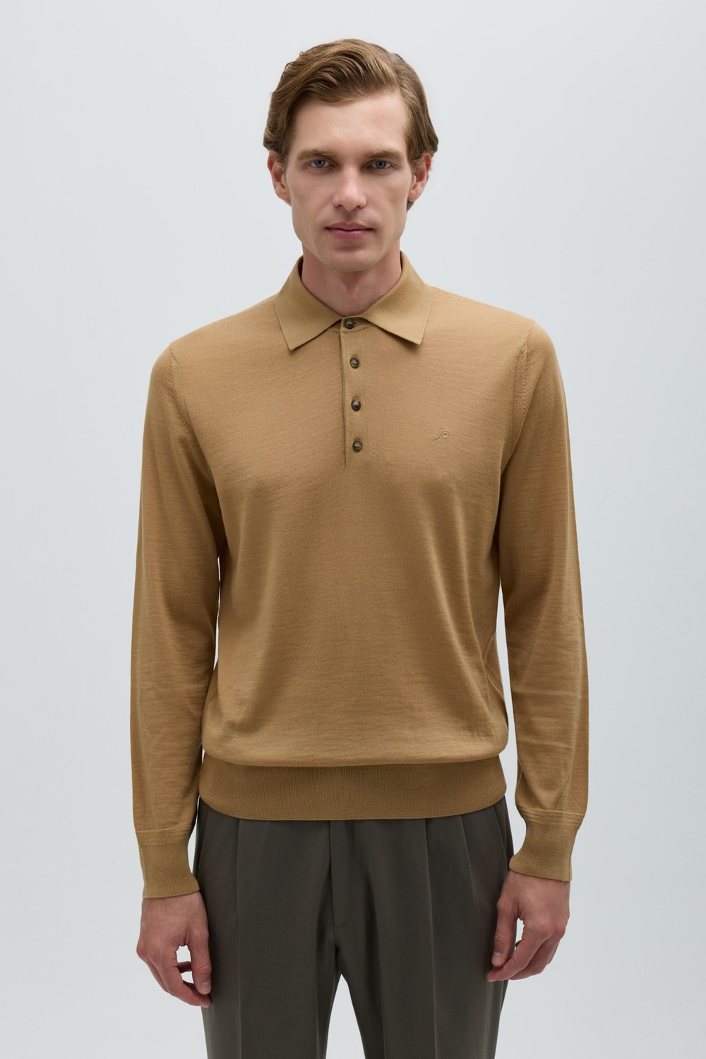 Camel POLO YAKA 3 DÜĞMELİ TRİKO KAZAK