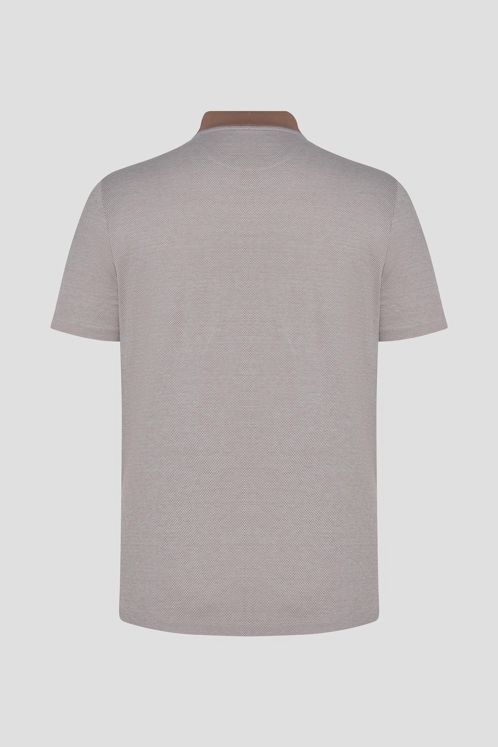 Kahve %100 Pamuk Regular Fit Jakar Desenli Cepli Polo Yaka T-shirt