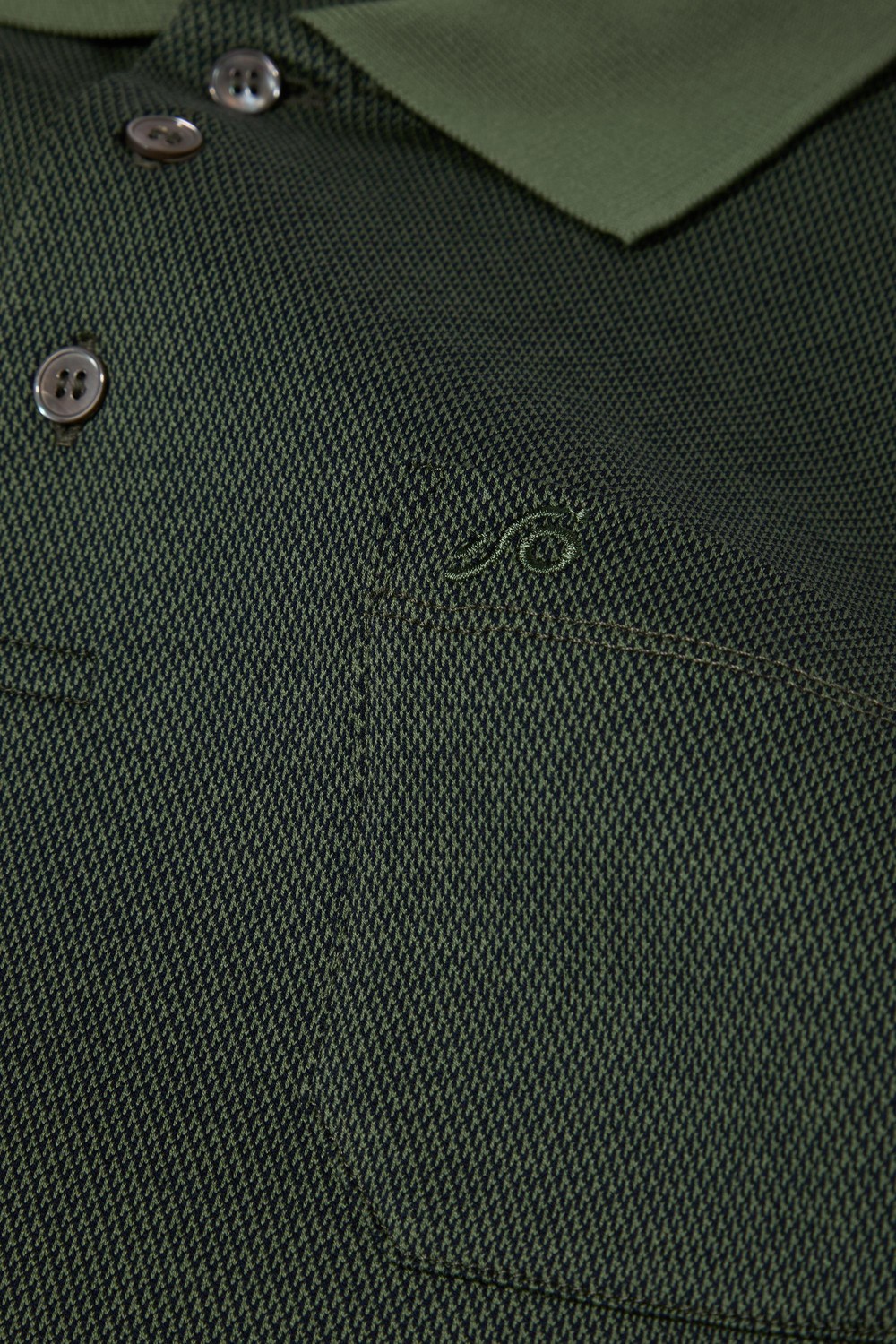 Lacivert %100 Pamuk Regular Fit Jakar Desenli Cepli Polo Yaka T-shirt