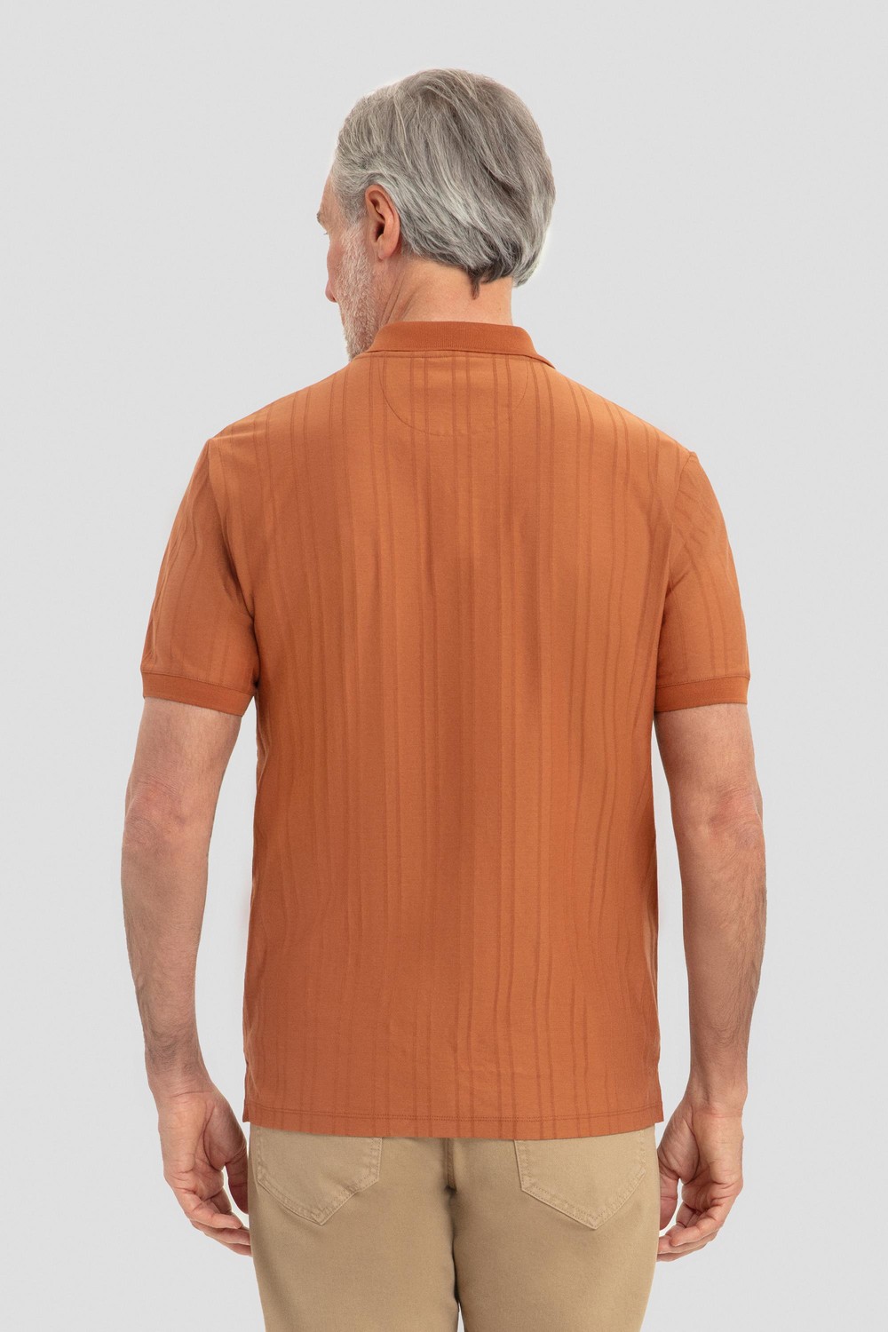 Tarçın %100 Pamuk Regular Fit Jakar Desenli Polo Yaka T-shirt