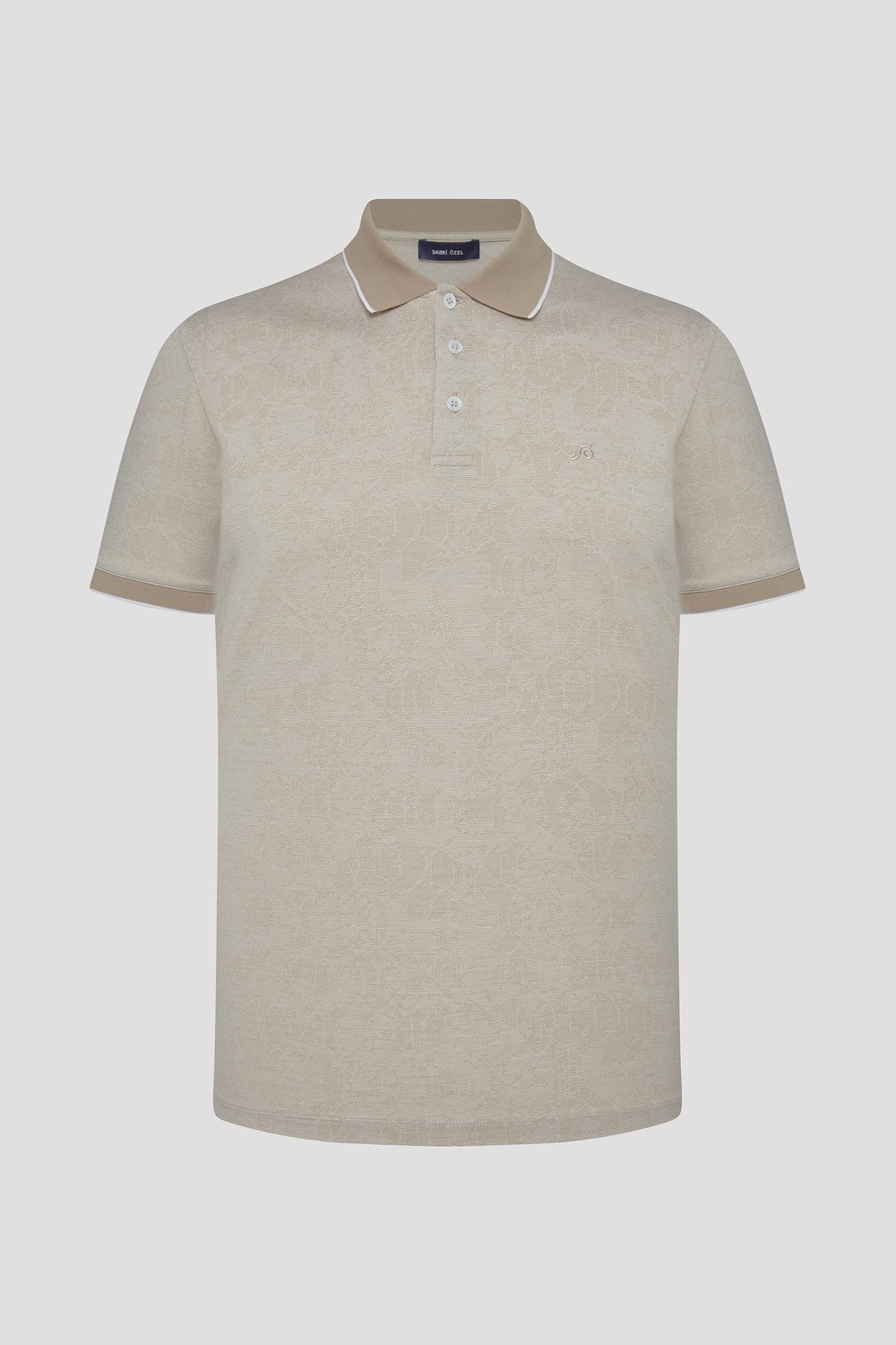 Kahve %100 Pamuk Regular Fit Desenli Polo Yaka T-shirt