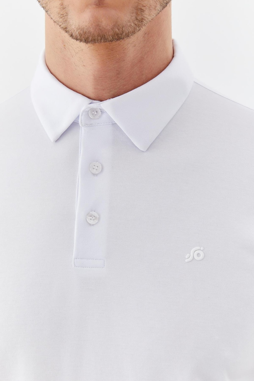 Beyaz Pamuklu Pike Slim Fit Polo Yaka T-shirt