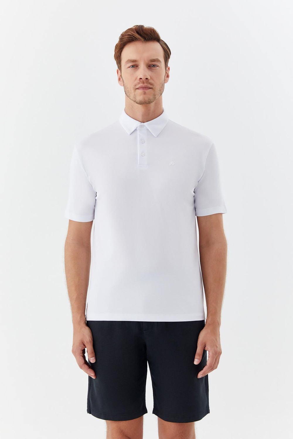 Beyaz Pamuklu Pike Slim Fit Polo Yaka T-shirt