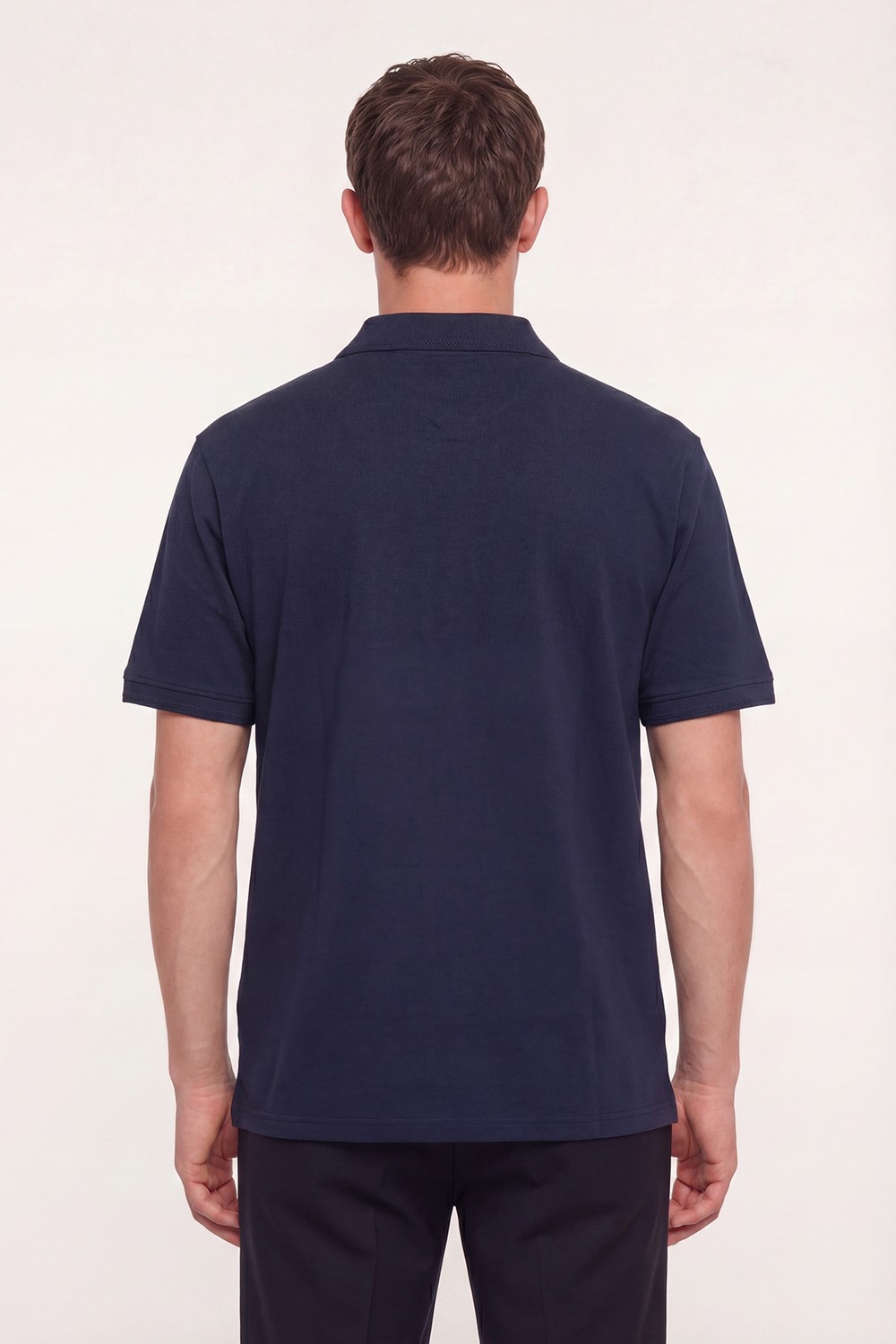 Lacivert Pamuklu Pike Basic Regular Fit Polo Yaka T-Shirt