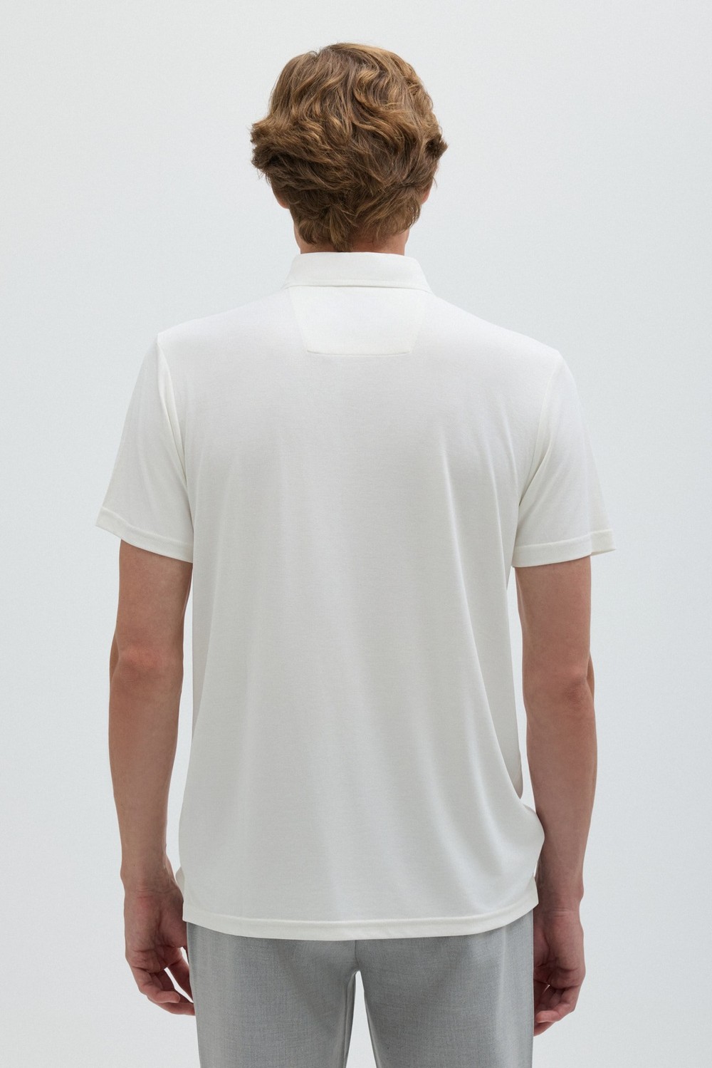 Ekru Modal Regular Fit Polo Yaka T-shirt