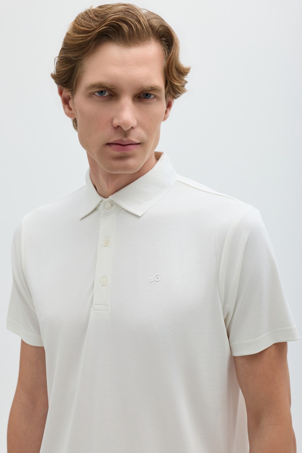 Ekru Modal Regular Fit Polo Yaka T-shirt