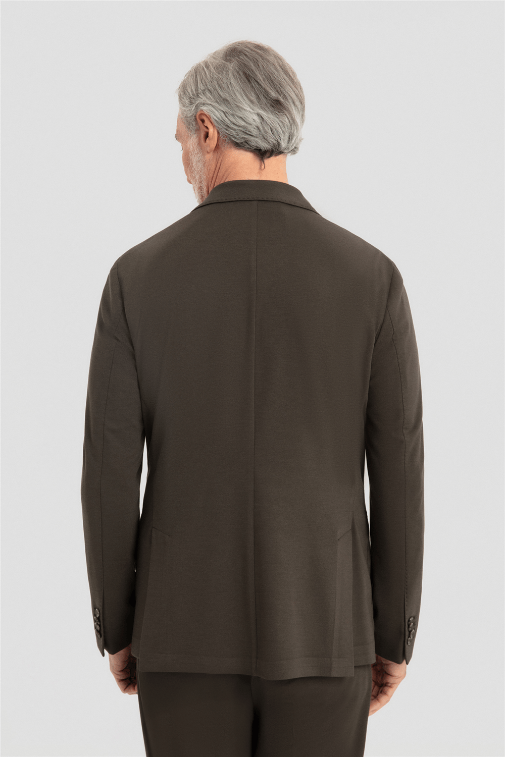 Koyu Haki Slim Fit 6 Drop Mono Yaka Modal Kumaş Lastikli Bel Astarsız Takım Elbise