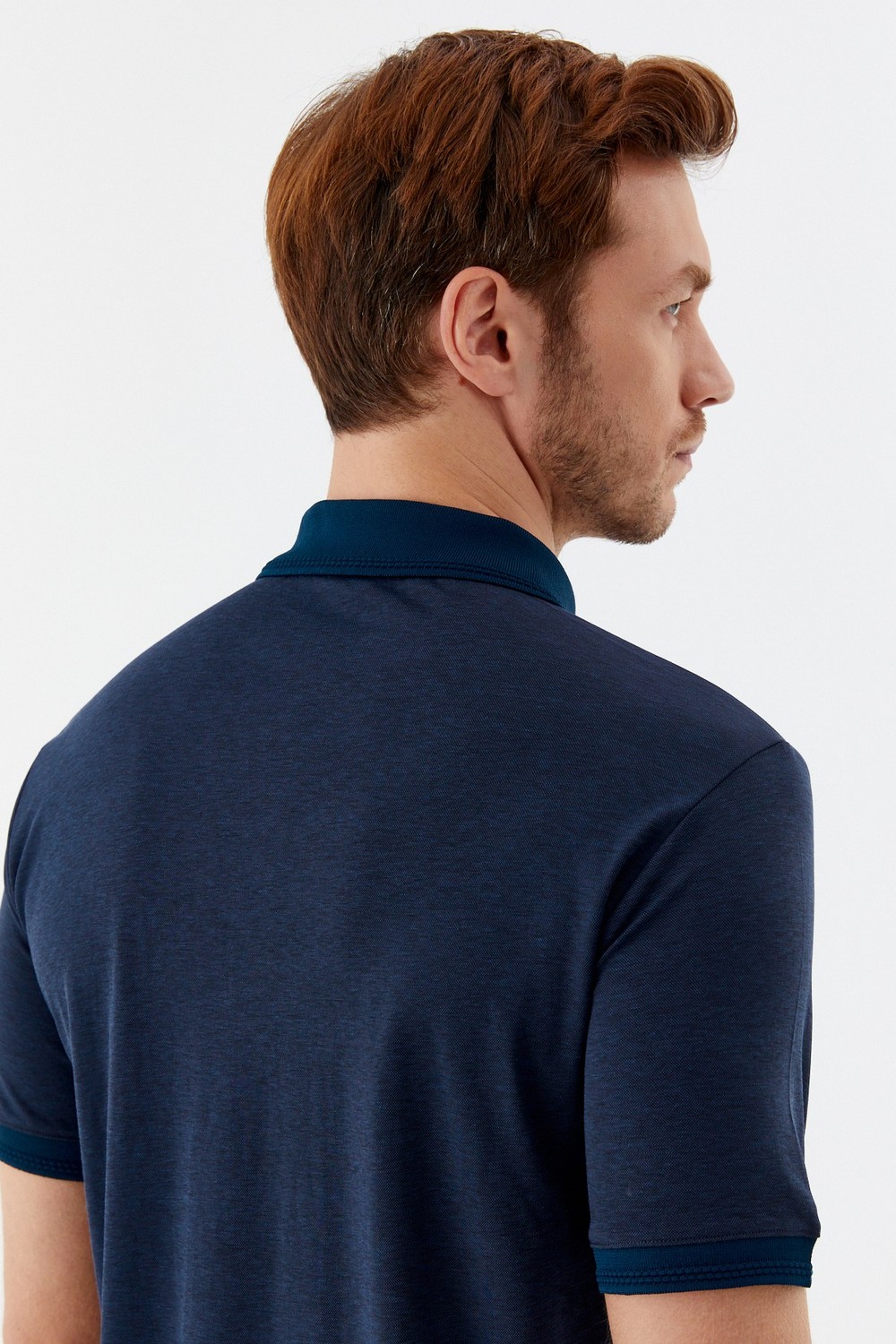 Lacivert Pamuklu Pike Regular Fit Polo Yaka T-shirt