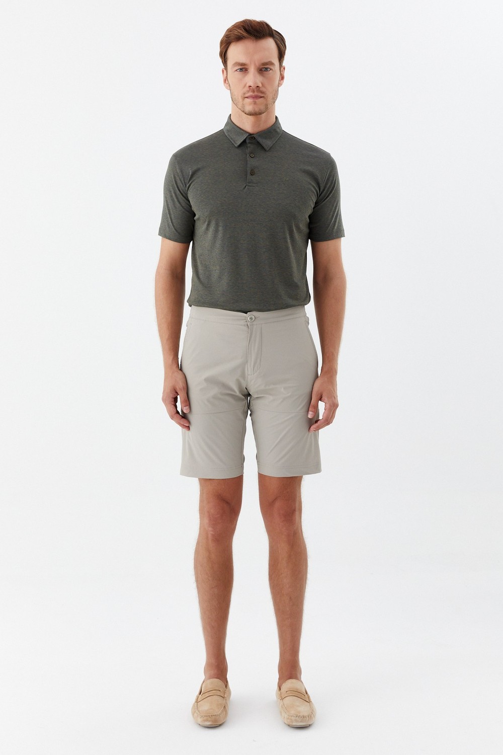 Taş Regular Fit Pamuklu Yan Cepli Normal Bel Bermuda Şort