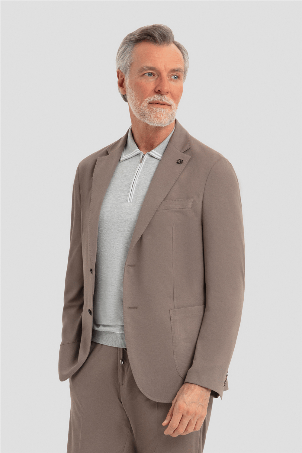 Vizon Slim Fit 6 Drop Mono Yaka Modal Kumaş Lastikli Bel Astarsız Takım Elbise