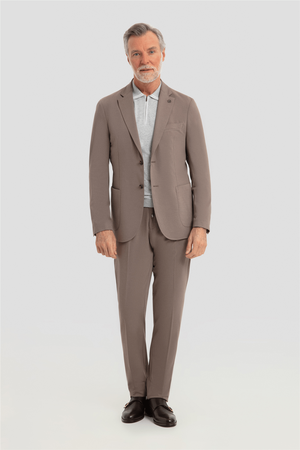 Vizon Slim Fit 6 Drop Mono Yaka Modal Kumaş Lastikli Bel Astarsız Takım Elbise