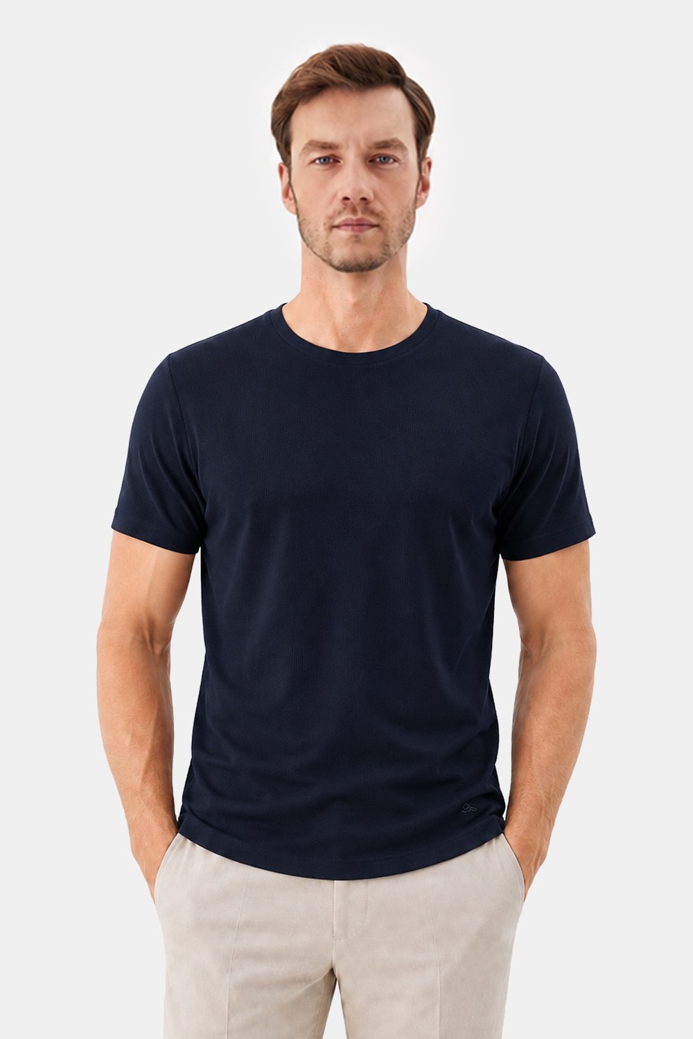 Gece Laciverti SUPERFINE MERSERIZE COTTON T-SHIRT