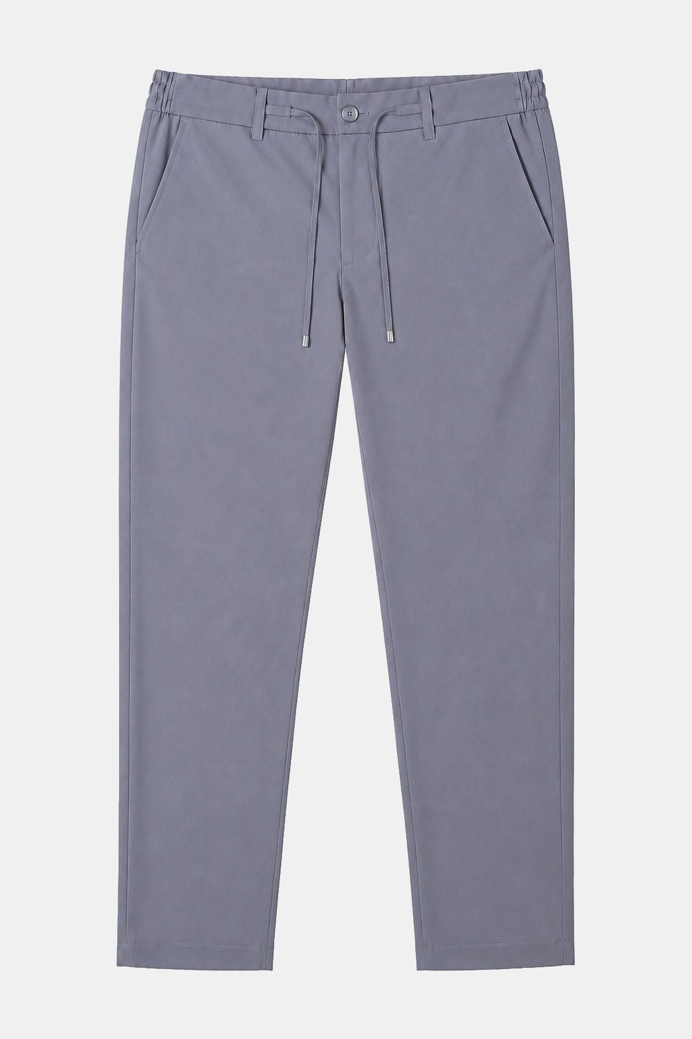 Gri Dokulu Arka Lastikli Köprü Kemerli Bağcıklı Slim Fit Jogger Pantolon