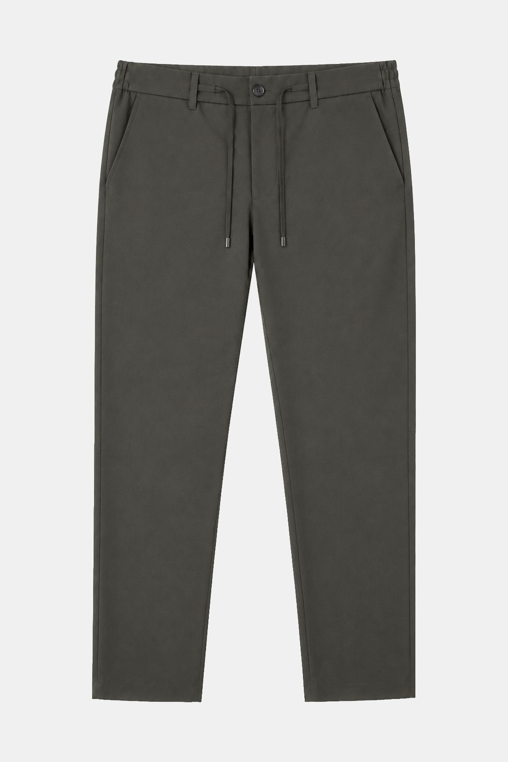 Haki Slim Fit Bel Bağcıklı Paraşüt Pantolon