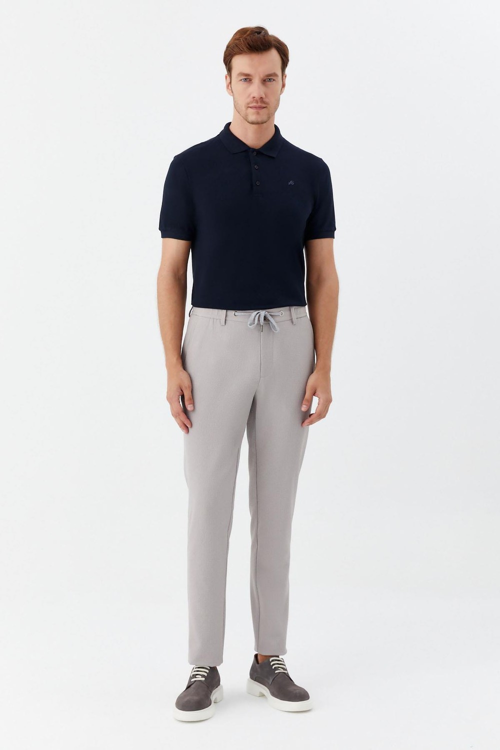 Gri Regular Fit Yan Cep Lastikli Bel Klasik Paça Jogger Pantolon